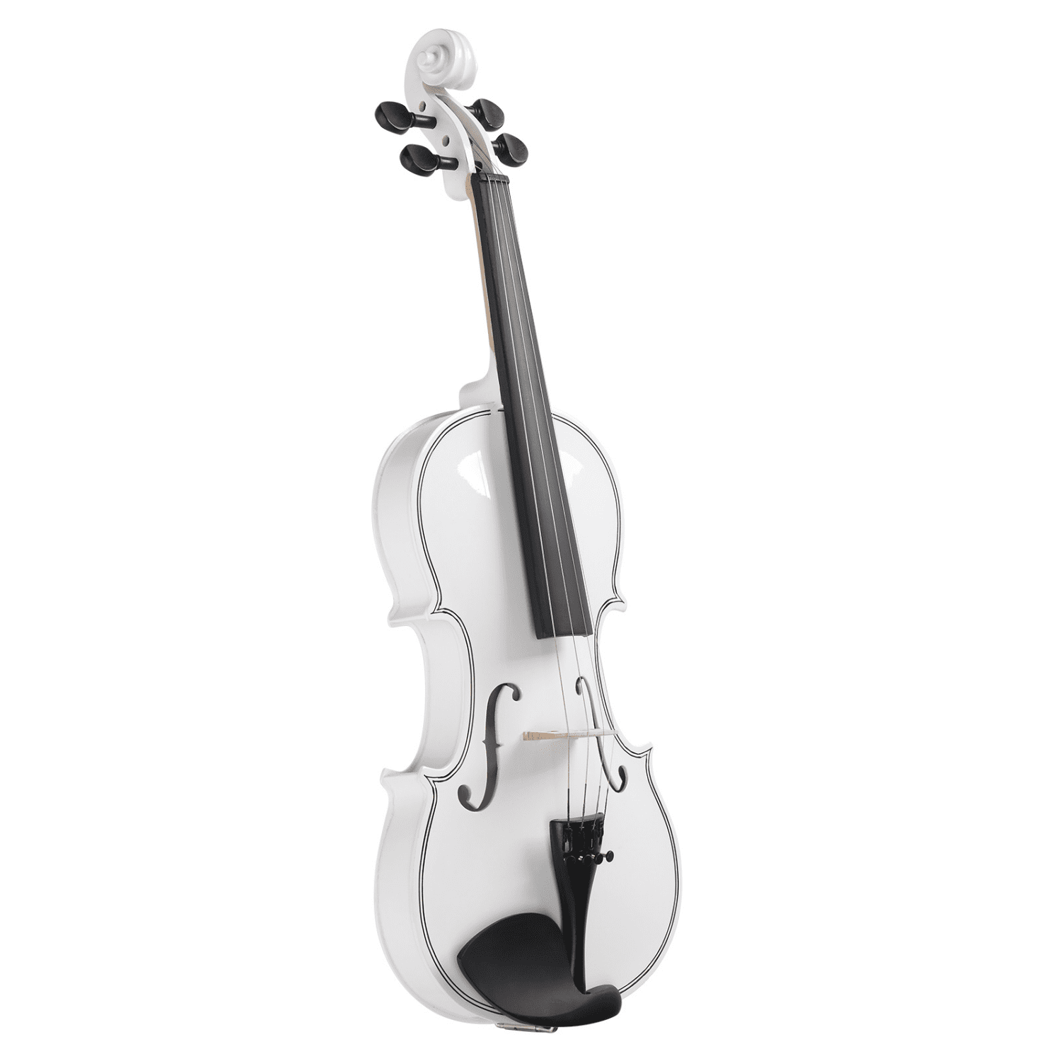 Hassch Violin 4/4, Acoustic Fiddle for Beginners with Case, Bow, Rosin, Sordine, Extra Strings and Shoulder Rest, White