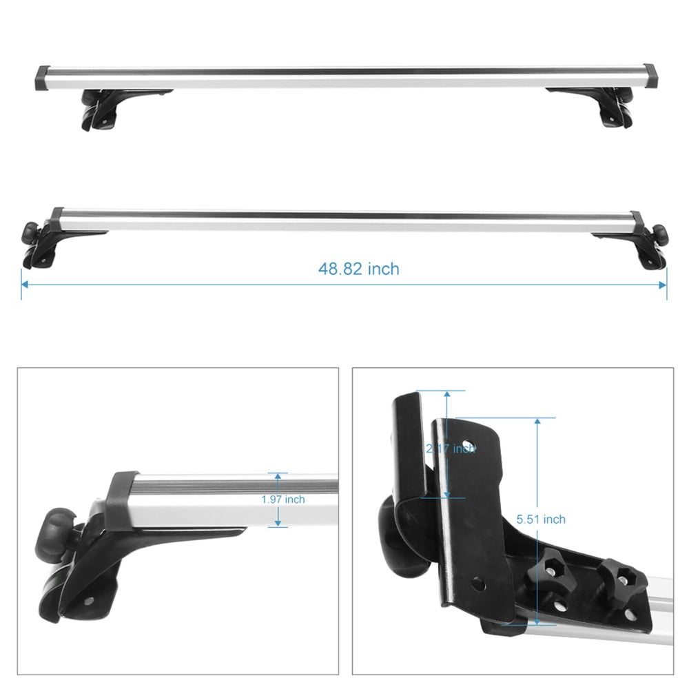 48" Car Roof Rack Universal Top Cross Bar Luggage Cargo Carrier Rails Aluminum