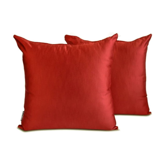 Fundas de almohada decorativas HomeCentric en color óxido (paquete de 2), 55 x 55 cm (22 x 22 pulgadas), funda de cojín de satén liso para sofá, estilo moderno liso - Satén flameado en color óxido