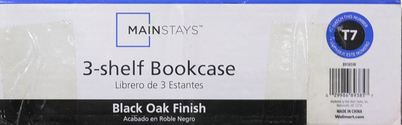 Mainstays 3 Shelf Black Bookcase Walmart Com Walmart Com