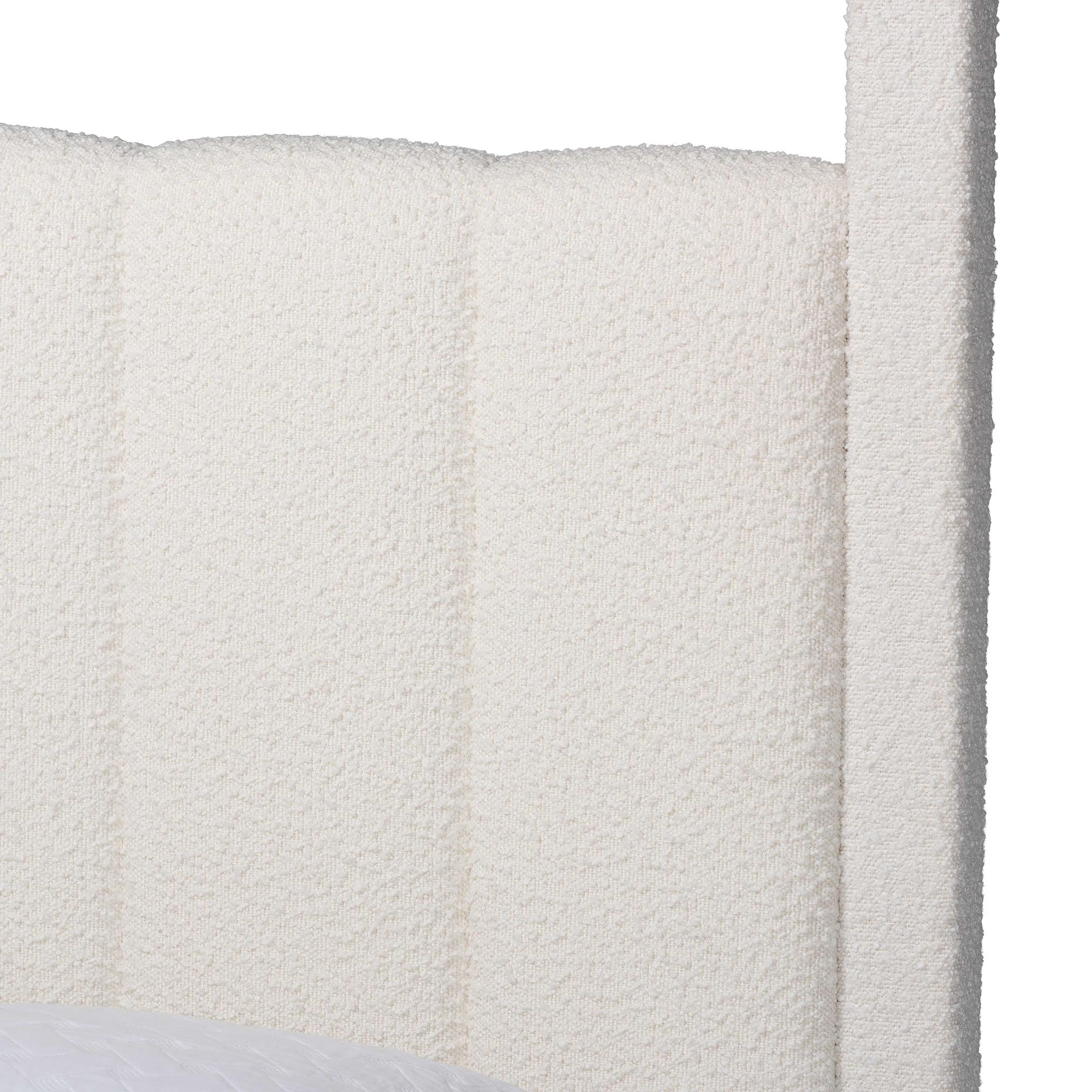 Baxton Studio Aerona Modern Canopy Bed, Queen, Cream