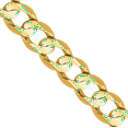 thumbnail image 2 of 14K Solid Yellow Gold 6.75mm Concave Curb Link Chain Necklace, 2 of 4