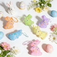 thumbnail image 7 of Colorful Foam Easter Decorations Spring Party 2.95 Inch Bunny Hanging Ornament Set of 6 for Home Yard, 7 of 7