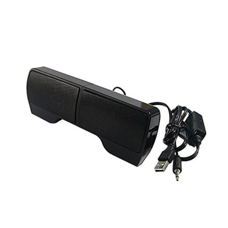Mini Portable USB Stereo Speaker Soundbar For Notebook Laptop Mp3 Phone Music Player Computer PC With Clip Black Accurate Channel Search