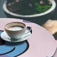 thumbnail image 2 of Ambesonne Emoji Fitted Round Tablecloth, X Eye Smirking Evil Character, 45"- 56" Diameter, Pale Pink Lavender Blue, 2 of 4