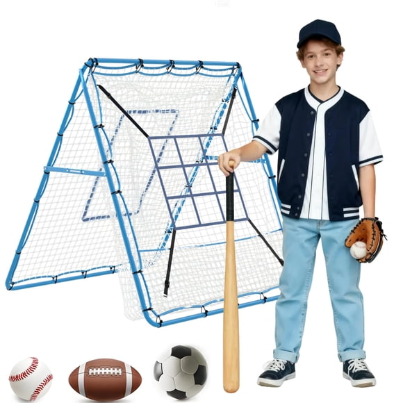 Garvee 2-in-1 Baseball Pitching Net & Rebounder Trainer, Practice Return Screen for Pitching, Throwing & Fielding Training