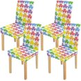 thumbnail image 1 of ABPHQTO Arco Iris colores trébol rayas estiramiento silla cubierta protectora asiento funda para comedor Hotel boda fiesta conjunto de 4, 1 of 4