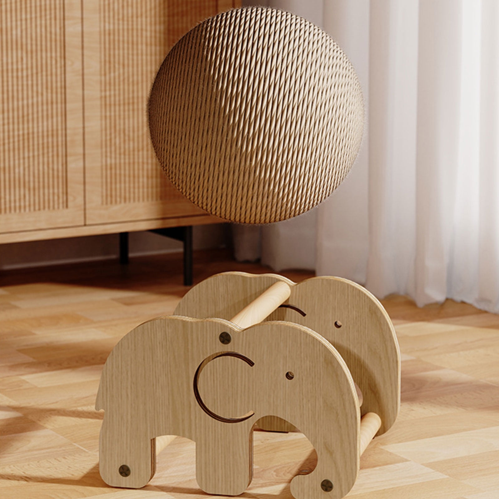 Heavy Density Cats Scratcher Sphere with Stable Stand Grinding Claws Card Sphere Cats Scratching Paper Sphere Scrapers Toy