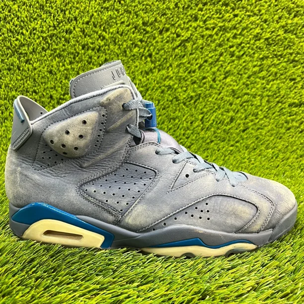Ni - ke Ni - ke Air Jordan 6 Retro Mens Size 10.5 Blue Athletic Basketball Shoes Sneakers