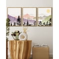 thumbnail image 4 of SHENIFY Landscape Mountain Wall Art Set Watercolor Sunrise Pine Tree Forest Nature Scenry Wilderness Farmhouse Rustic Modern Art Decorative 11x14in3pcs Natural Framed, 4 of 5