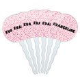 thumbnail image 1 of Evangeline Cupcake Picks Toppers - Set of 6 - Pink Speckles, 1 of 1