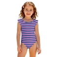 thumbnail image 3 of Abcomgle Baby Swimsuit Girl Stretchy One Piece Girls Swimsuit Cute Striped Ruffled Girls Swimwear, 3 of 7