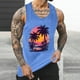 thumbnail image 2 of Camisetas de Tanque de los Hombres Tanque de los Hombres Incolor Gradiente de Impresión Cuello Redondo Correa Delgada Fuga Atrás Regular Casual Deportes Blusas de Tanque, 2 of 5