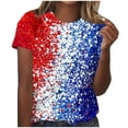thumbnail image 2 of Qingpeng 4th of July Patriotic T Shirts for Women Summer Star Print Shirts Women's Independence Day Short Sleeve Casual Tee Tops, 2 of 5