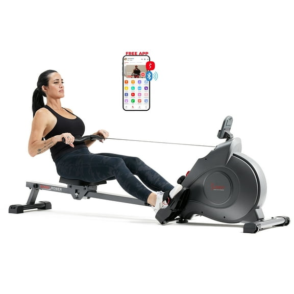 Sunny Health & Fitness SMART Magnetic Rowing Machine w 53.4" Extended Slide Rail & Free SunnyFit® App Membership - SF-RW522016