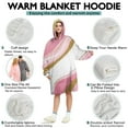 thumbnail image 5 of Pink Gold Marble Pattern Wearable Oversized Blanket,Wearable Blanket Hoodie for Adults,Cozy Hooded Blankets with Super Pockets,Super Warm Fuzzy Pullover for Women & Men, 5 of 6