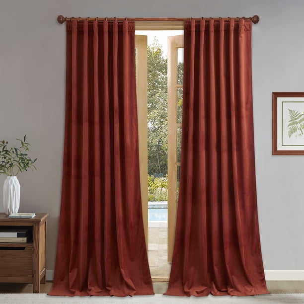 Cortinas Stangh Luxury de terciopelo oxidado, 300 g/m², 300 x 305 cm, 2 paneles