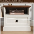 thumbnail image 3 of FIAKOA Night Stand Set of 2 with Charging Station, Bedside Table with 2 Drawers Storage and Open Shelf, Nightstand with Outlets, Modern Wood End Table for Bedroom Office, White, 3 of 7