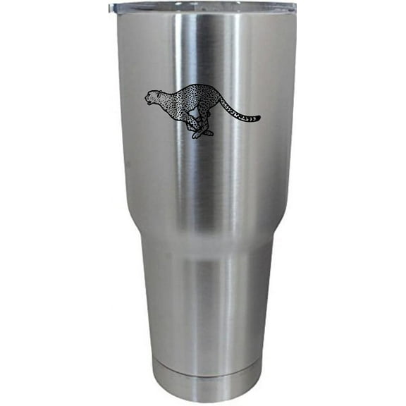 Cheetah Body Zoo Animal Themed Etched 30oz Stainless Steel Tumbler