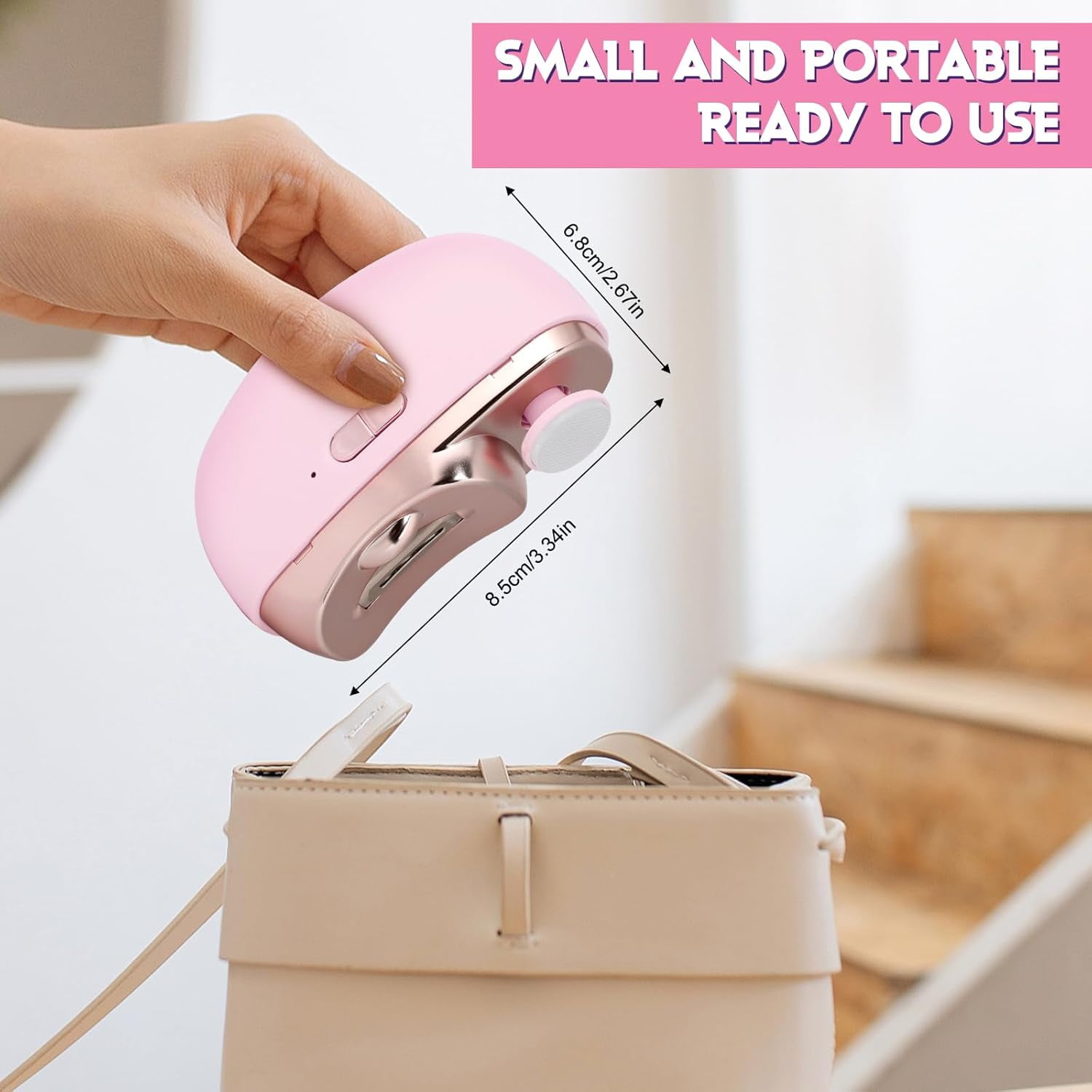 Aorsher 3 in 1 Automatic Nail Clipper with Polishing, Safe and Convenient Electric Nail Trimmer with Nail Clip Storage, 2 Speed Electric Toe Nail Clippers Nail Cutter with Light for Adults