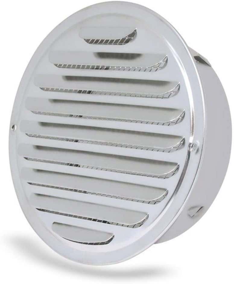 Stainless Steel Air Vents, Round Louver Grille Cover Wall Ventilation Outlet Soffit Vents with