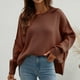 thumbnail image 2 of Suéteres para mujer Suéteres de otoño Cuello redondo Abrigo de moda Top Cuello redondo Suelto Manga larga Abrigo dividido Odeerbi ODB-5, 2 of 9