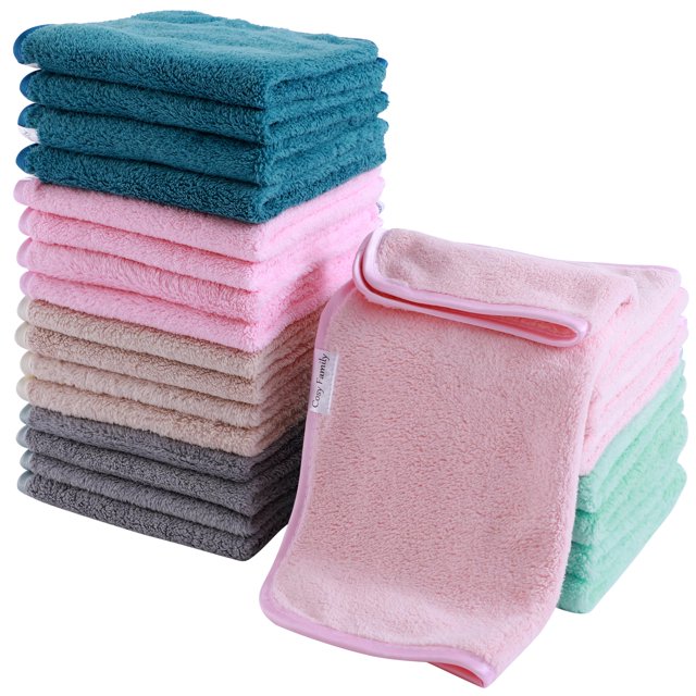 Juego de paños Cosy Family Soft, 30 x 30 cm, 24 unidades, terciopelo coral