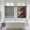 thumbnail image 4 of Cowboy Western Kitchen Curtain for Berdoom Living Room Cafe 45 Inch Length, Cowboy Hats Boots Grey Wooden Plank Tiers Curtains Light Filtering Drapes Rod Pocket Window Treatment 2 Panels 52"Wx45"L, 4 of 8