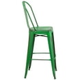 thumbnail image 6 of Flash Furniture Commercial Grade 30" High Distressed Green Metal Indoor-Outdoor Barstool with Back, 6 of 7