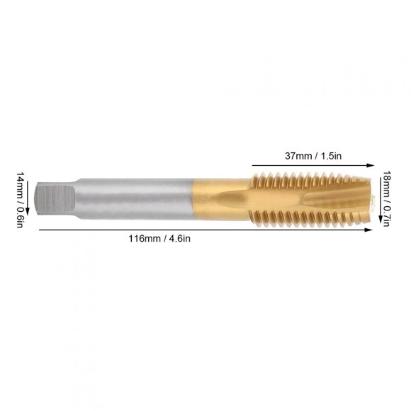 Loewten Machine Tap Tip Containing Cobalt High Speed Steel Thread Screw Hand Tools M18 X 2.5mm,Screw Tap,Cobalt Tap