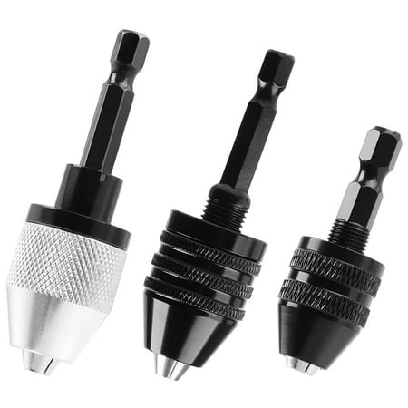 

3PCS 1/4 Inch Hex Keyless Drill Chuck Quick Change Adapter Converter Impact Drills Bits Electric Tool Accessories