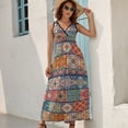 thumbnail image 5 of Colorful Vintage Seamless Pattern with Floral And Mandala Elements Sleeveless Dress Dresses Women Summer Evening Dresses Ladies Bohemia Long Dresses, 5 of 9