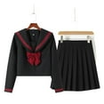 thumbnail image 2 of new cute black and red basic short skirt and long skirt uniform-mid skirt 65cm-XL, 2 of 7