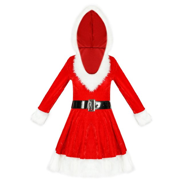 Traje de Miss Zulema Navidad Moda Capucha y Cinturón XXL Rojo