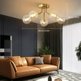 thumbnail image 2 of Autrinix ​​Gold Ceiling Light, Contemporary Round Flush Mount with 5-Light G9 Sockets, Dimmable Option for Kitchen, Hallway & Office, Elegant & Energy-Efficient, 2 of 11