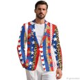 thumbnail image 2 of Psesaysky USA Stars Polyester Business Casual Suit with Single Breasted, Solid Lightweight Slim Fit Casual Blazer for Men Suit Jacket Sport Coat for Formal, 2 of 8