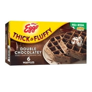 Eggo Thick and Fluffy Double Chocolatey Waffles, Belgian Style, 11.6 oz, 6 Count (Frozen)