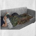 thumbnail image 6 of Nature Scene Soft Flannel Fleece Blanket, Waipoo Falls in Waimea Canyon Hawaii Nature Beauty Scenic Panorama, Cozy Plush for Indoor and Outdoor Use, 70" x 90", Ginger and Sage Green, by Ambesonne, 6 of 6