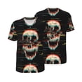 thumbnail image 6 of Rocae Glitch Screaming Skull for Breathable Men's Baseball T-Shirt Fashionable Casual Baseball Jersey, Moisture-wicking Sportswear Small, 6 of 9