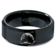 thumbnail image 2 of Tungsten Horse Horses Equestrian Equine Equidae Band Ring 8mm Men Women Comfort Fit Black Beveled Edge Polished, 2 of 4