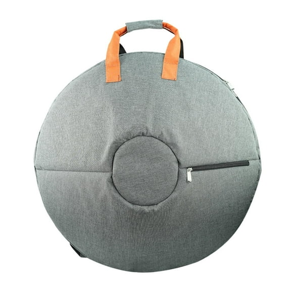Accesorios para bolsa de tambor de mano, bolsa de tambor con lengüetas de acero de doble hombro, estuche para tambor de mano gris