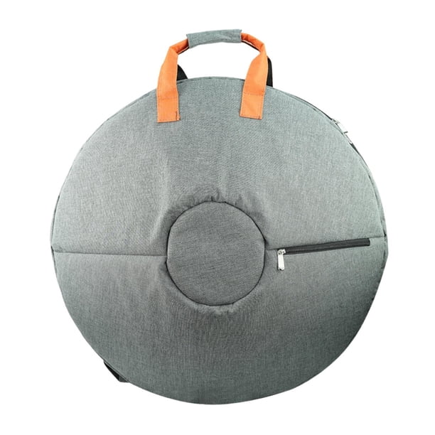 Accesorios para bolsa de tambor de mano, bolsa de tambor con lengüetas de acero de doble hombro, estuche para tambor de mano gris
