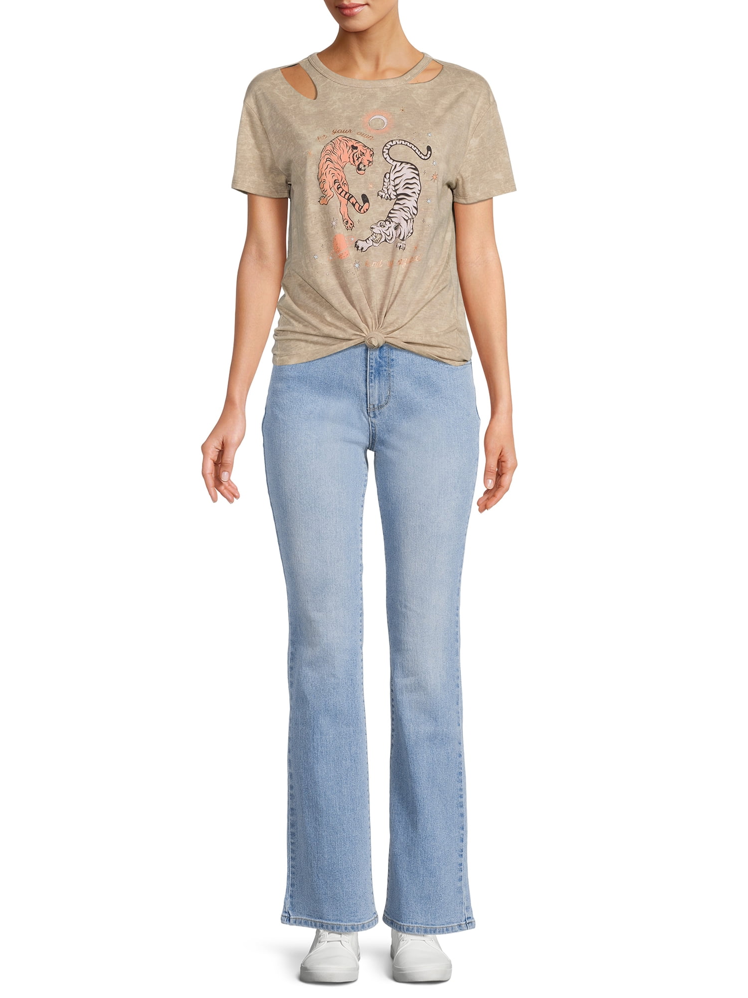 No Boundaries Juniors' Mid Rise Bootcut Jeans