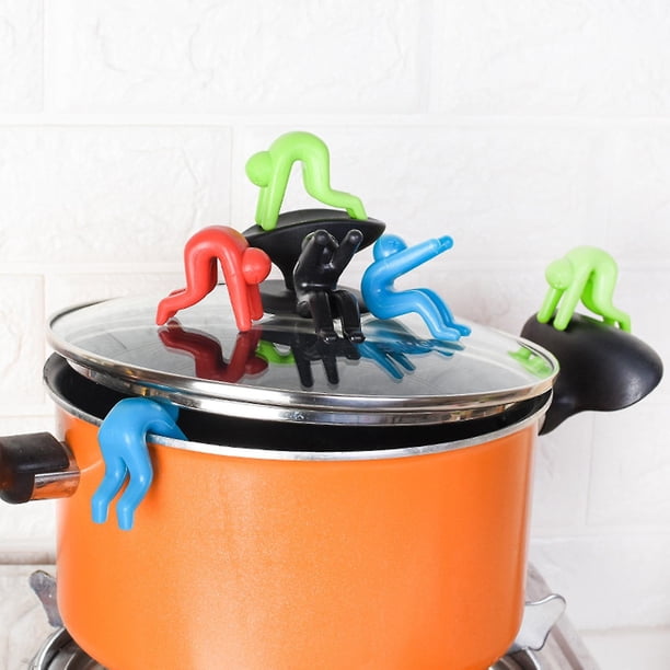 Soporte para tapa de olla, elevador de tapa de olla versátil de grado alimenticio de silicona resistente al calor de alta dureza para el hogar