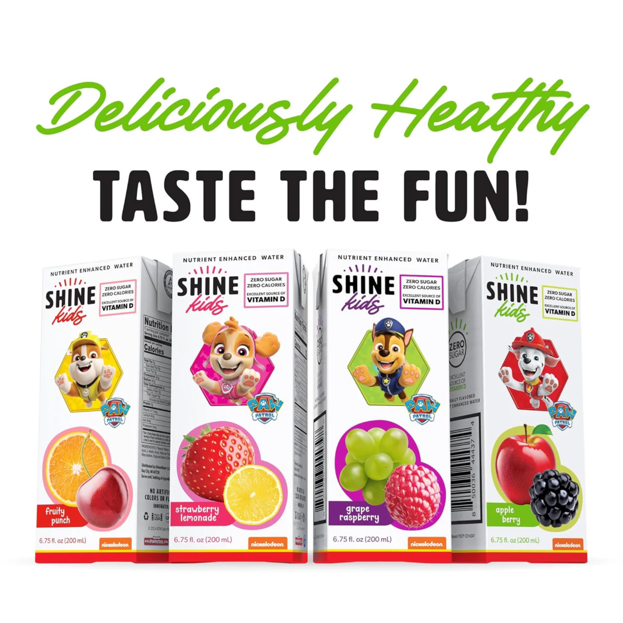 ShineWater Apple Berry Flavored Juice Boxes, 6.75 fl oz, Pack of 8