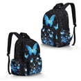 thumbnail image 2 of Xixirimido Blue Butterfly Daisy Starry Night Print 17" Large Capacity Backpack for Kids Elementary Bookbag Middle High School Bag for Boys & Girls Multi Pockets Rucksack, 2 of 8