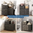 thumbnail image 3 of QinaQin 5 Drawer Mobile File Cabinet with Open Shelf, Rolling Fabric Filing Cabinet for Letter or A4 Files, 3 of 8