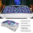 thumbnail image 3 of Yiaed starry sky Skull flower Print Car Windshield Sunshade Front Auto Car Front Window Sun Shade Foldable Sun Visor Shield Cover Auto Accessories for Sedan SUV Truck-Small, 3 of 5