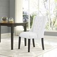 thumbnail image 2 of Modway Baronet Button Tufted Vegan Leather Dining Chair, White, 2 of 4