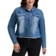 thumbnail image 2 of Chaquetas de mezclilla de mujer de tallas grandes Agnes Orinda, de manga larga, con bolsillos, 5X, azul, 2 of 6